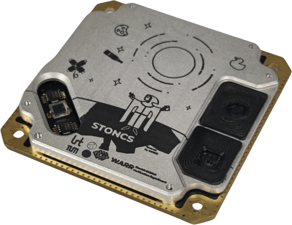 The front of the STONCS board that will be on the outside of the satellite.